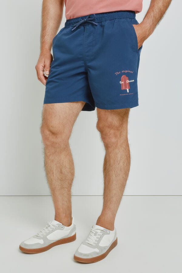 Milano Fato de banho estampado Marinho