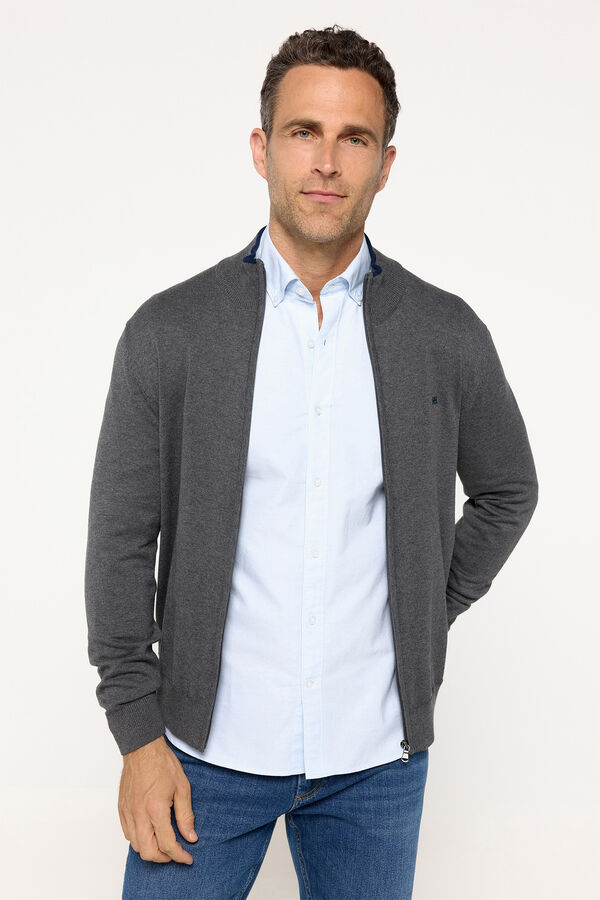 Fifty Outlet Cardigan PDH con cremallera Gris