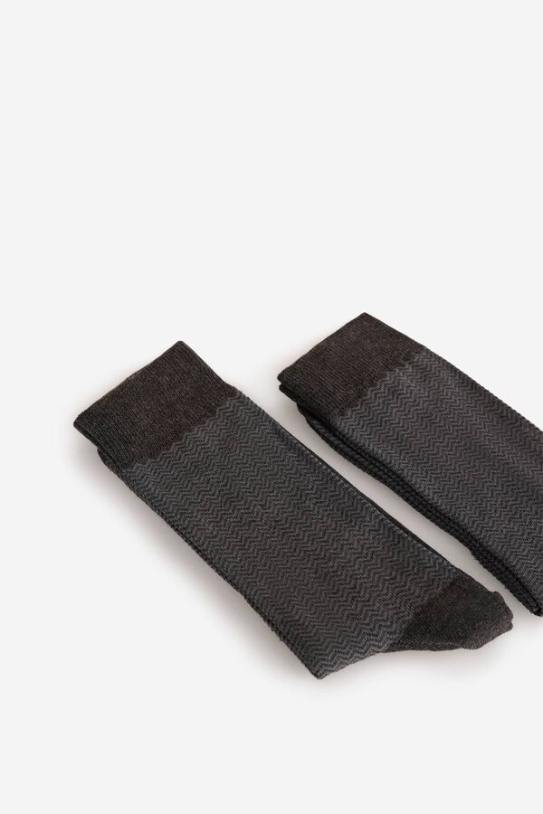 Milano Meias de espiga Cinza medio