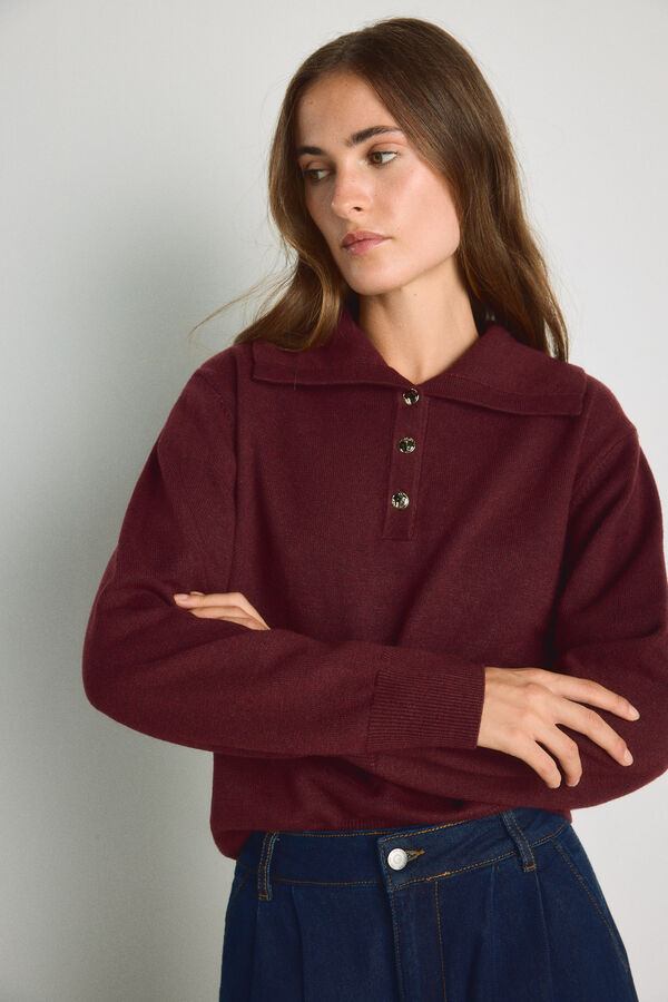 Milano Camisola gola polo Bordeaux