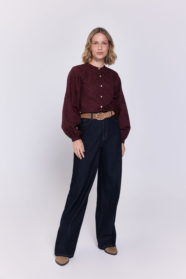 Milano Blusa tejido bordado Vino