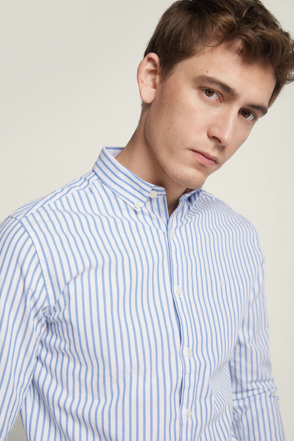 Fifty Outlet Camisa Oxford Rayas Azul