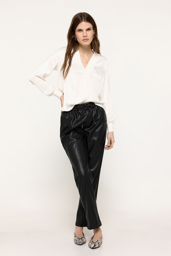 Milano Blusa de cetim. Marfim