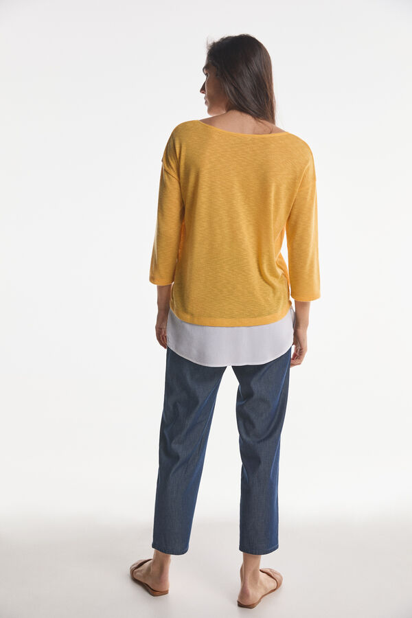 Fifty Outlet T-shirt combinada saia Amarelo