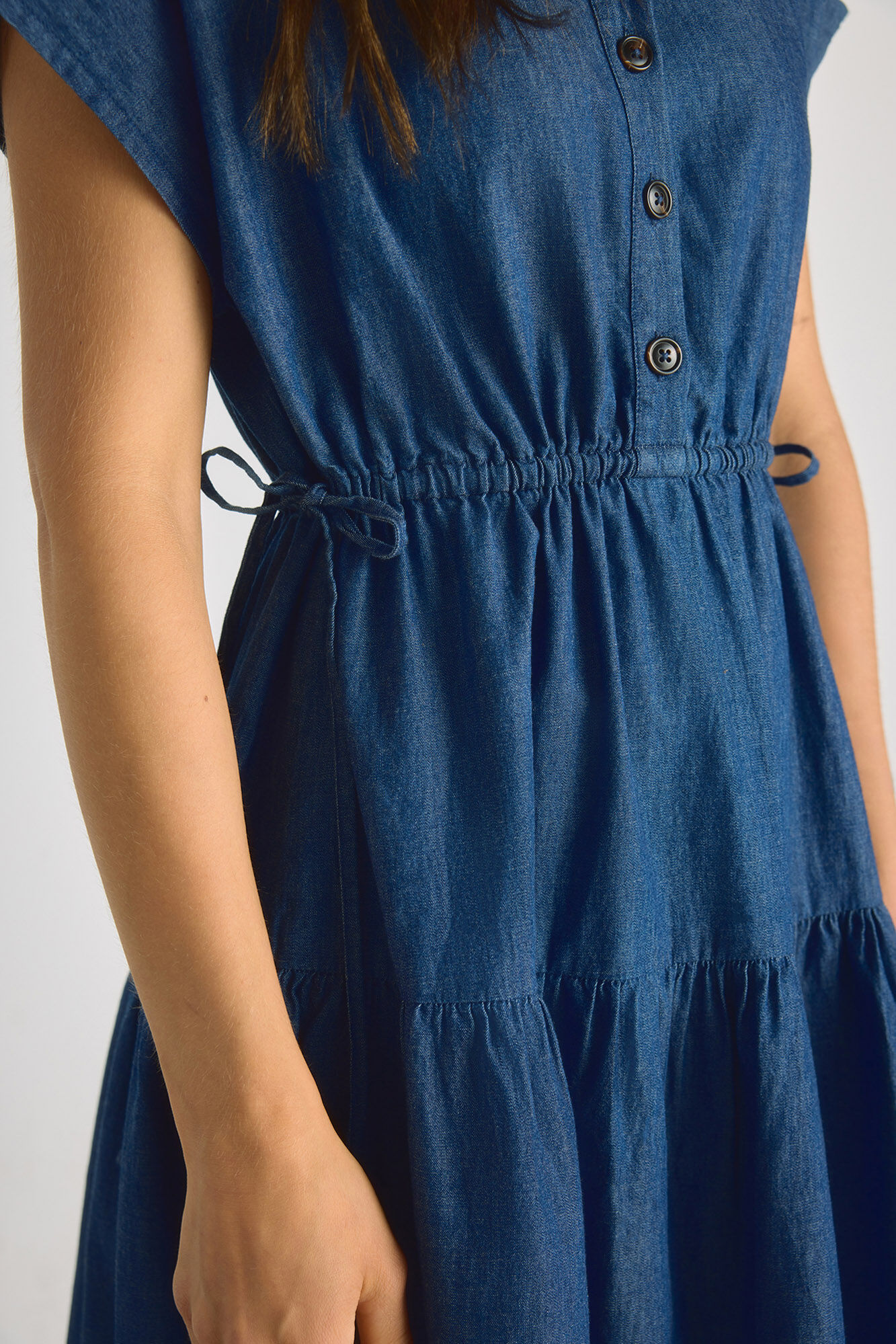 Milano Vestido denim escote pico