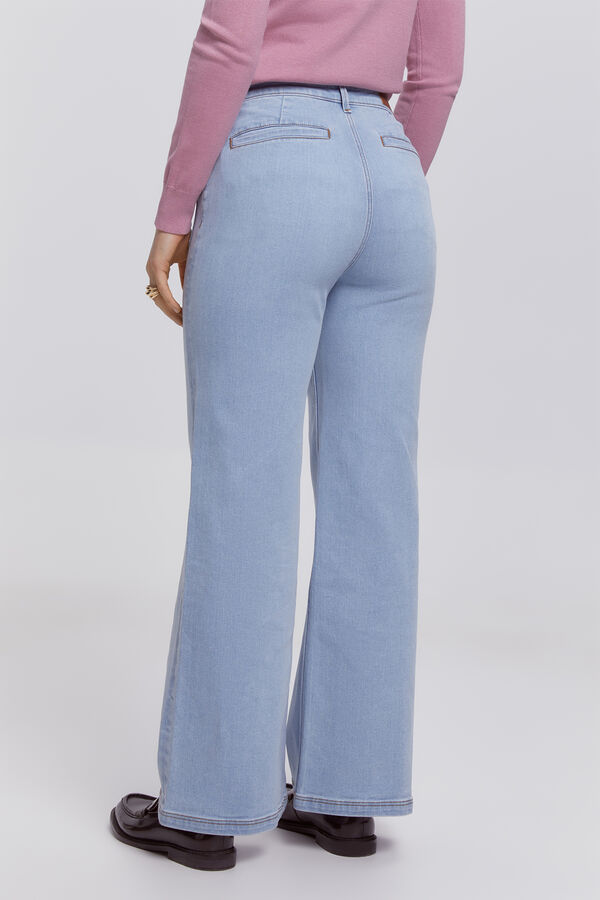 Milano Pantal&oacute;n denim pierna ancha Azul