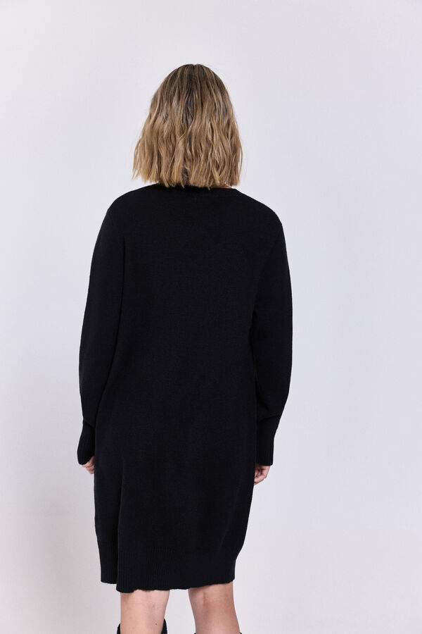 Milano Vestido malha com gola caixa Preto