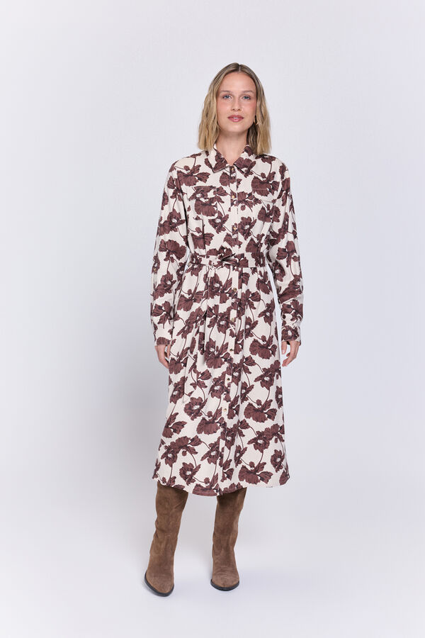 Milano Tejido midi camisero Beige