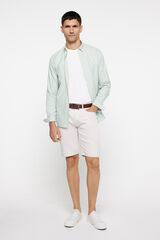 milano Camisa oxford riscas Estampado verde