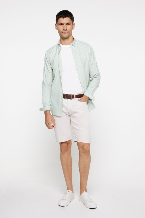 milano Camisa oxford riscas Estampado verde