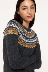 Milano Jersey con greca en el cuello Marengo