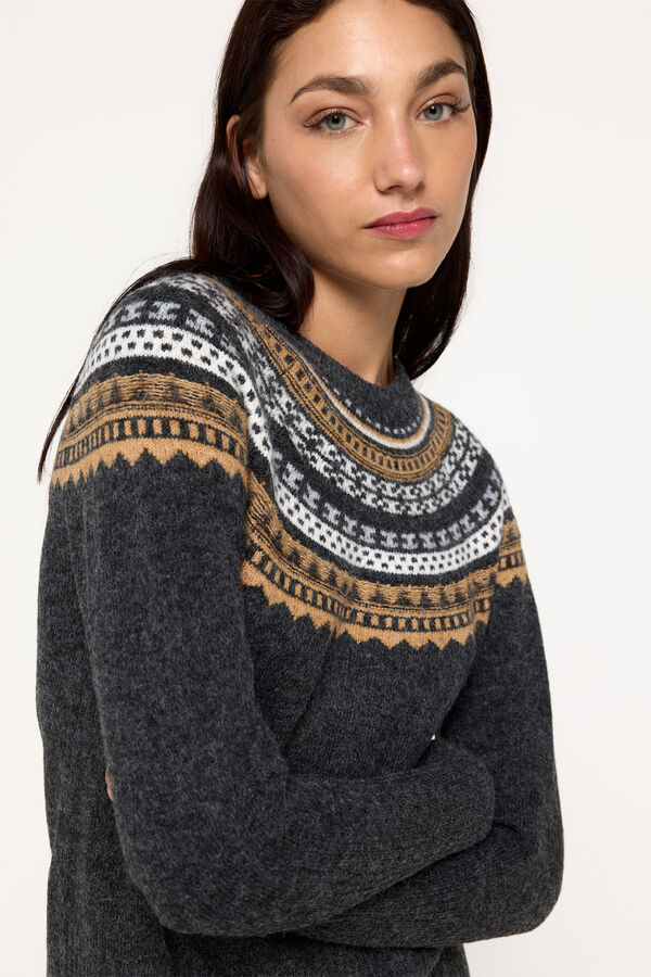 Milano Jersey con greca en el cuello Marengo