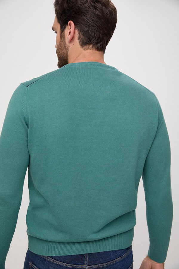 Fifty Outlet Jersey cuello caja 100% algodón. Verde