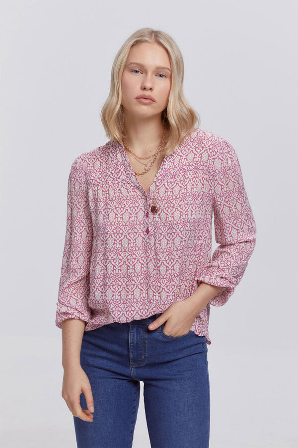 Milano Blusa plumeti estampada Multicolor