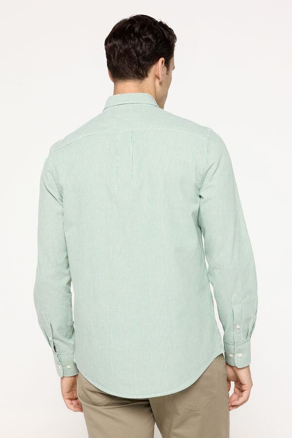 Fifty Outlet Camisa pinpoint riscas Estampado verde