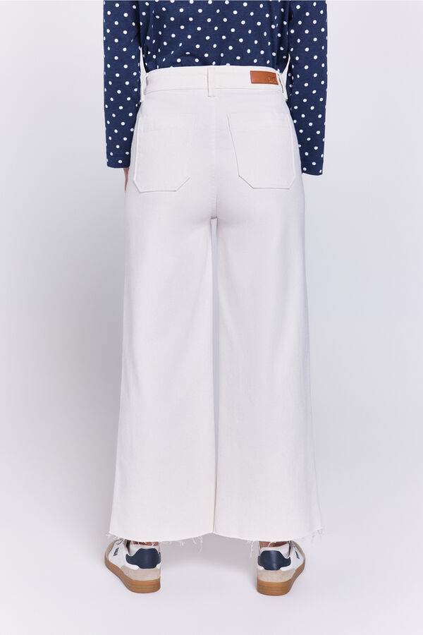 Milano Pantalón culotte tiro alto Marfil