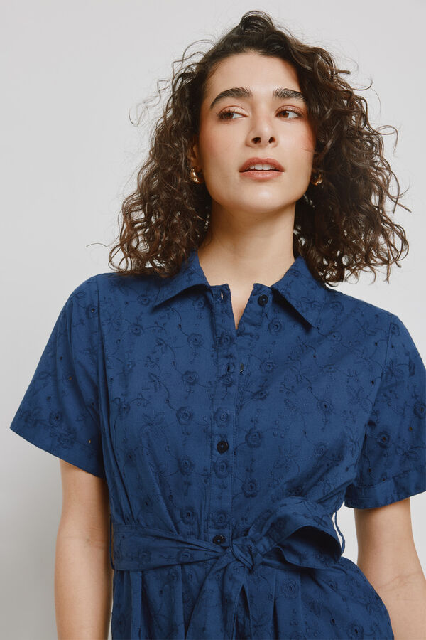 Milano Vestido denim escote pico Navy