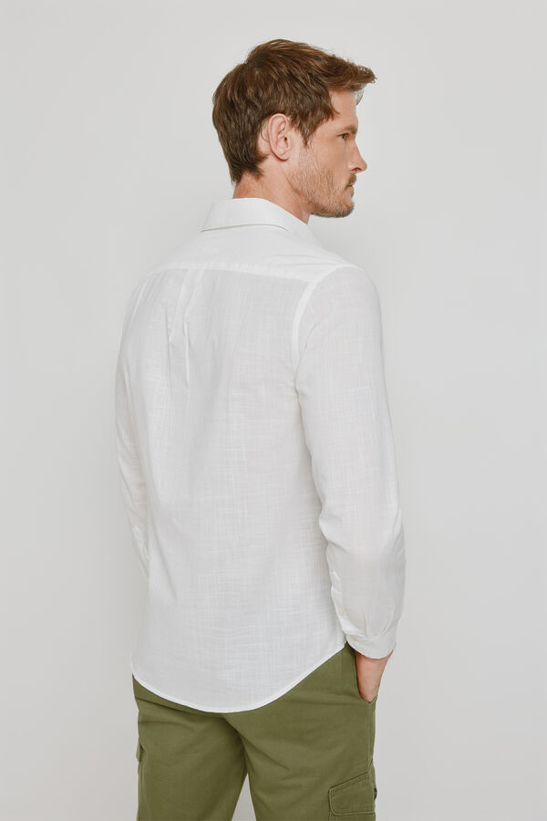 Milano Camisa lisa de manga comprida Branco