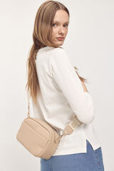 Milano Bolso efecto piel con cinta regulable Beige