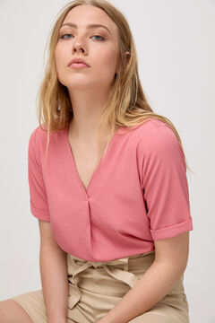 Fifty Outlet BLUSA PLIEGUE Coral