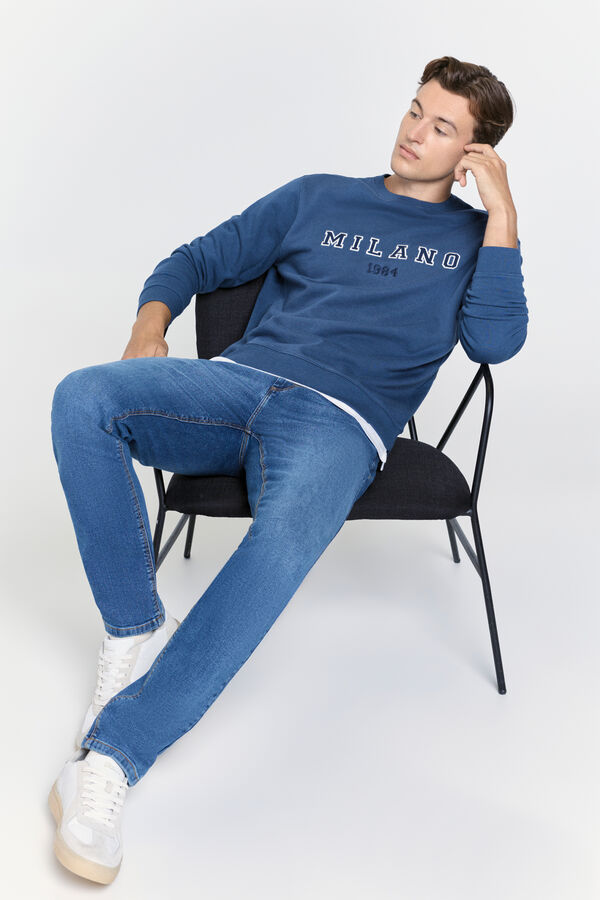Milano Sudadera cuello redondo regular fit Azul