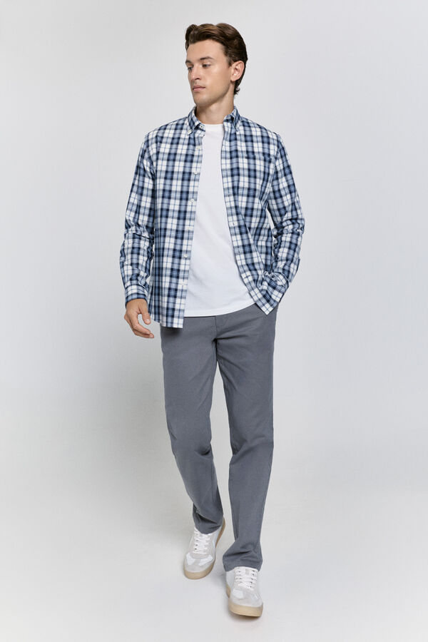 Pedro del Hierro Calças chino com ajuste confortável Cinza claro