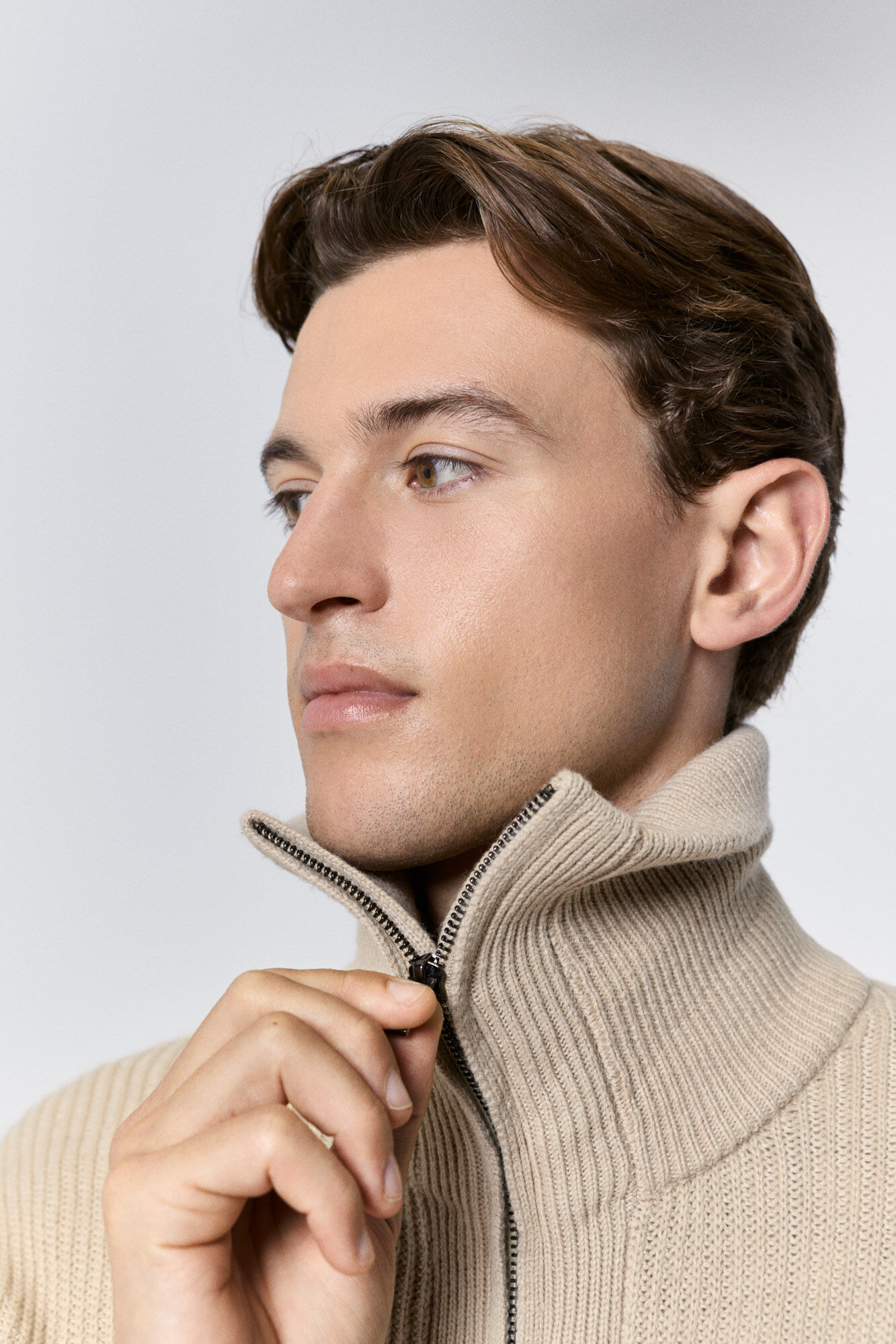 Milano C&aacute;rdigan de punto media cremallera