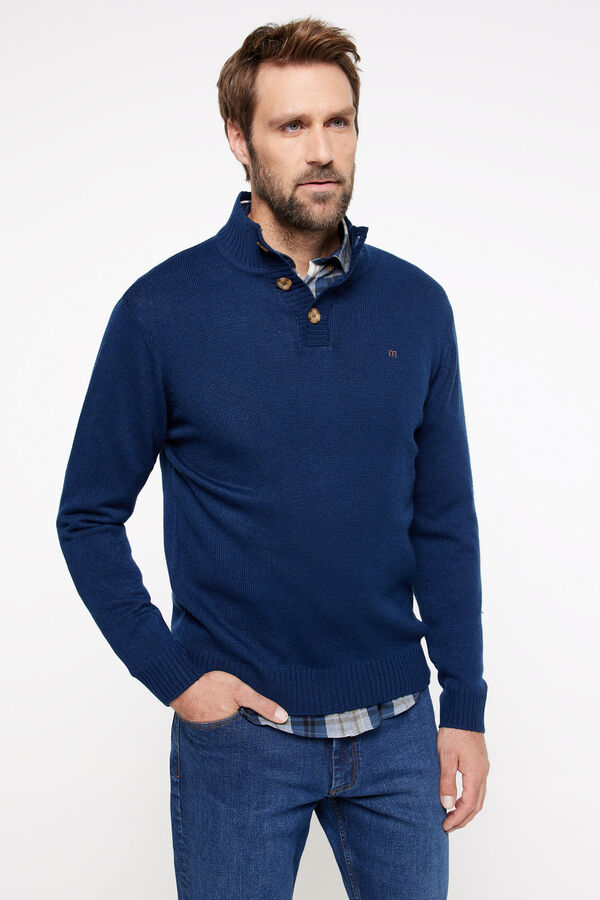 Milano Camisola Bot&otilde;es. Marinho