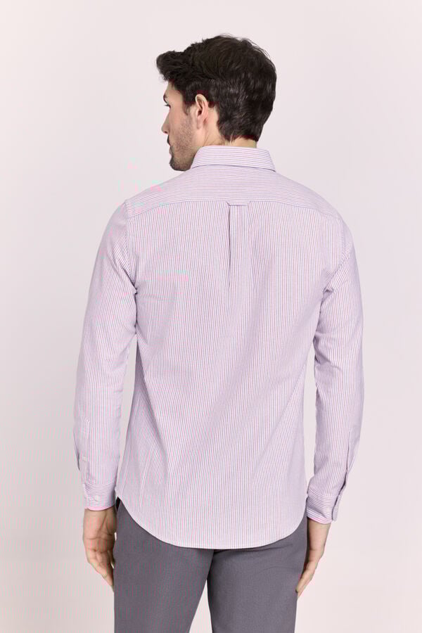 Milano Camisa de manga comprida &agrave;s riscas Vinho