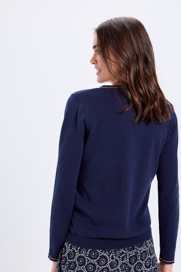 Milano Camisola algodão detalhe lúrex Marinho