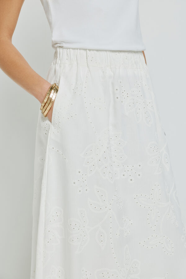 Milano Falda bordada Marfil