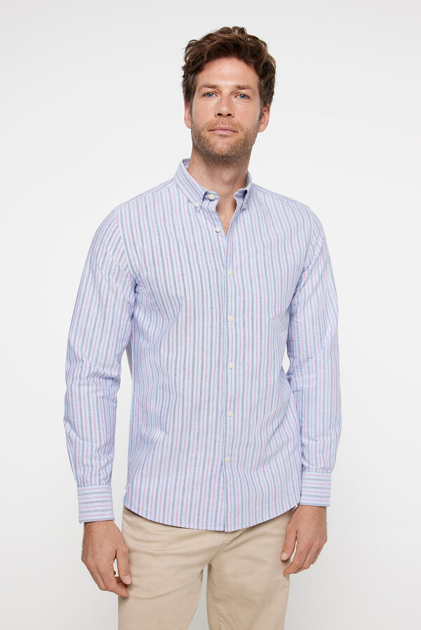 Fifty Outlet Camisa Oxford Rayas navy mix