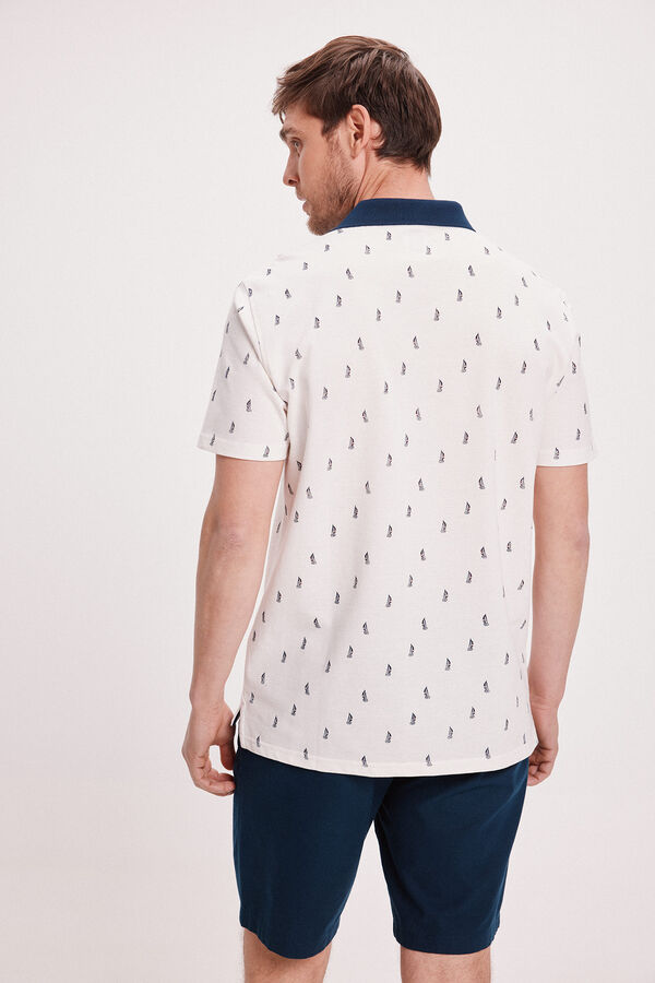Milano Polo Estampado Blanco
