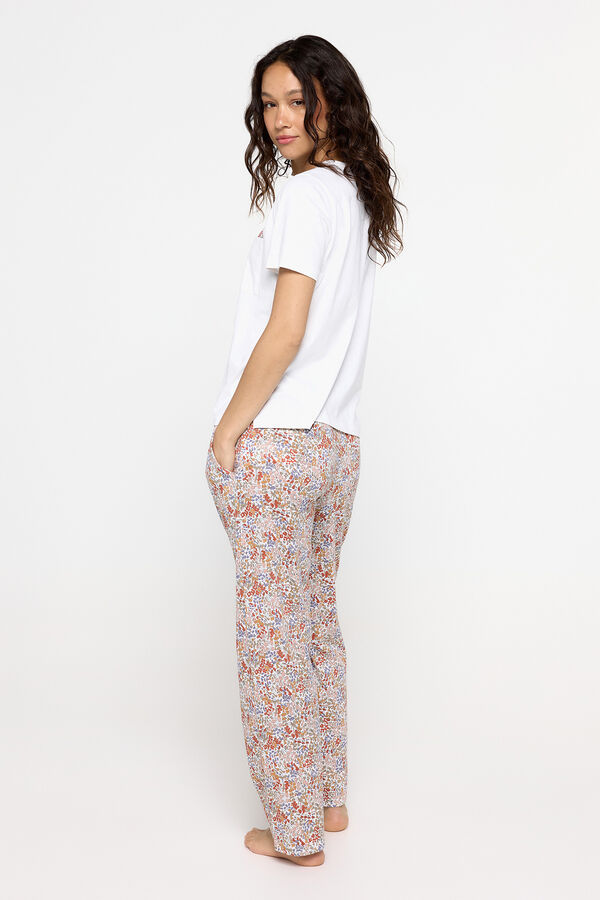Milano Pijama de algod&oacute;n estampado floral natural
