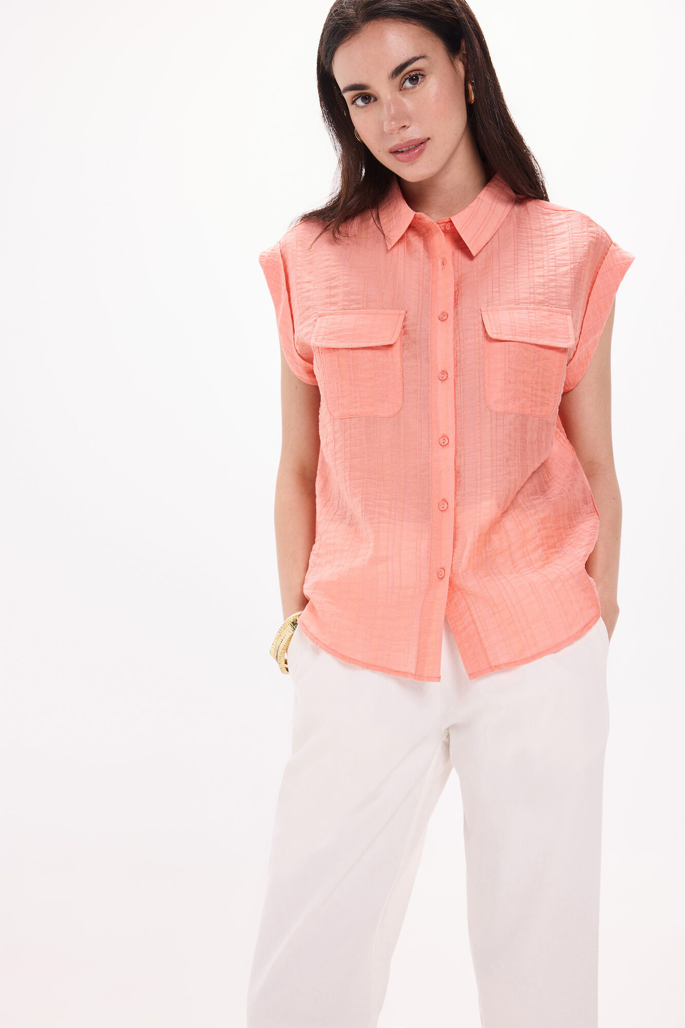 Milano Camisa fluida bolsillos