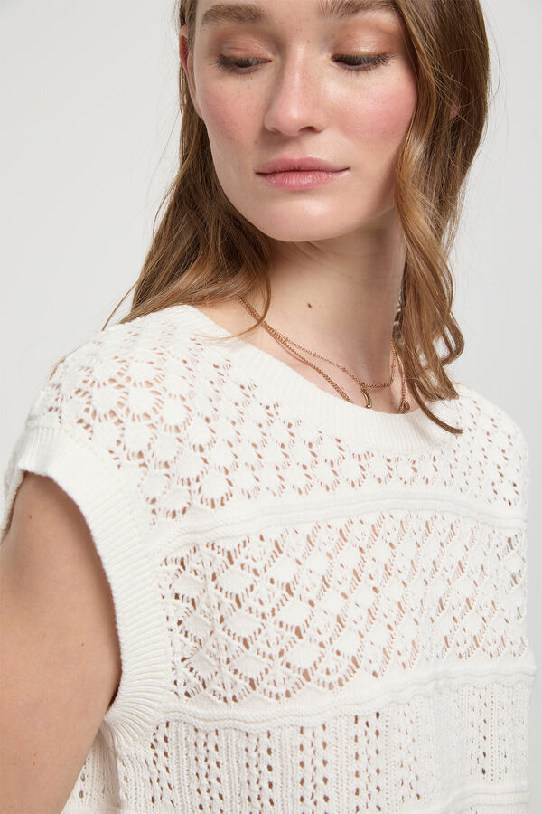 Milano Top colete de crochet Marfim