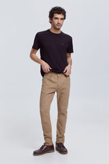 Milano Cal&ccedil;a Slim 5 Bolsos Bege