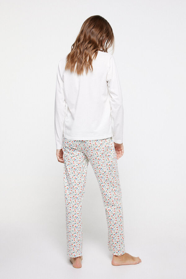 Fifty Outlet Pijama largo flores Beige