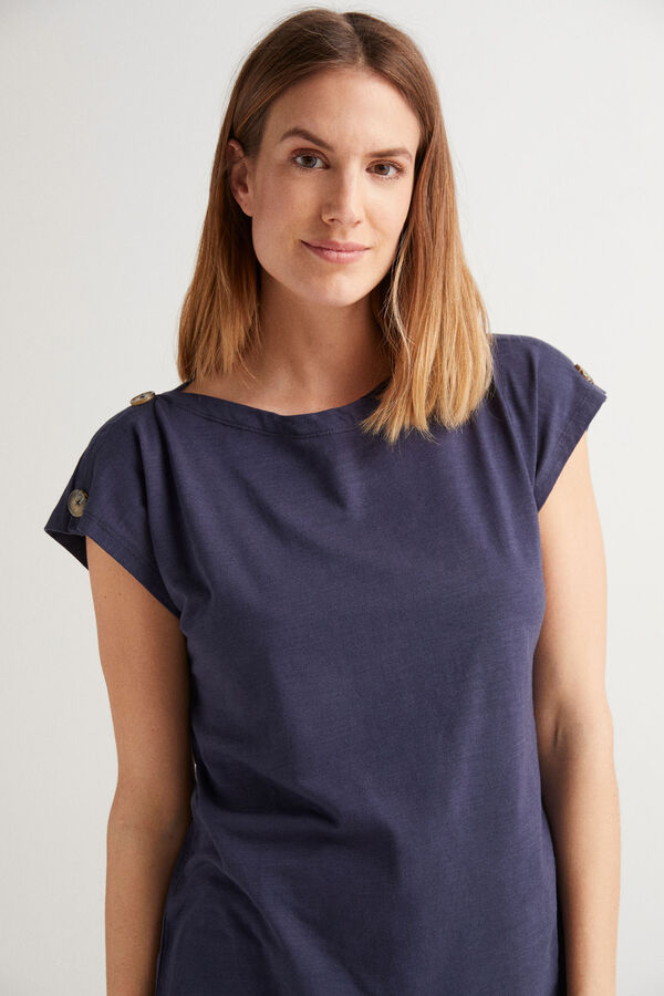 Fifty Outlet Camiseta lisa orgánica Navy
