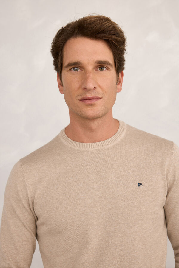 Pedro del Hierro Camisola básico redondo Bege