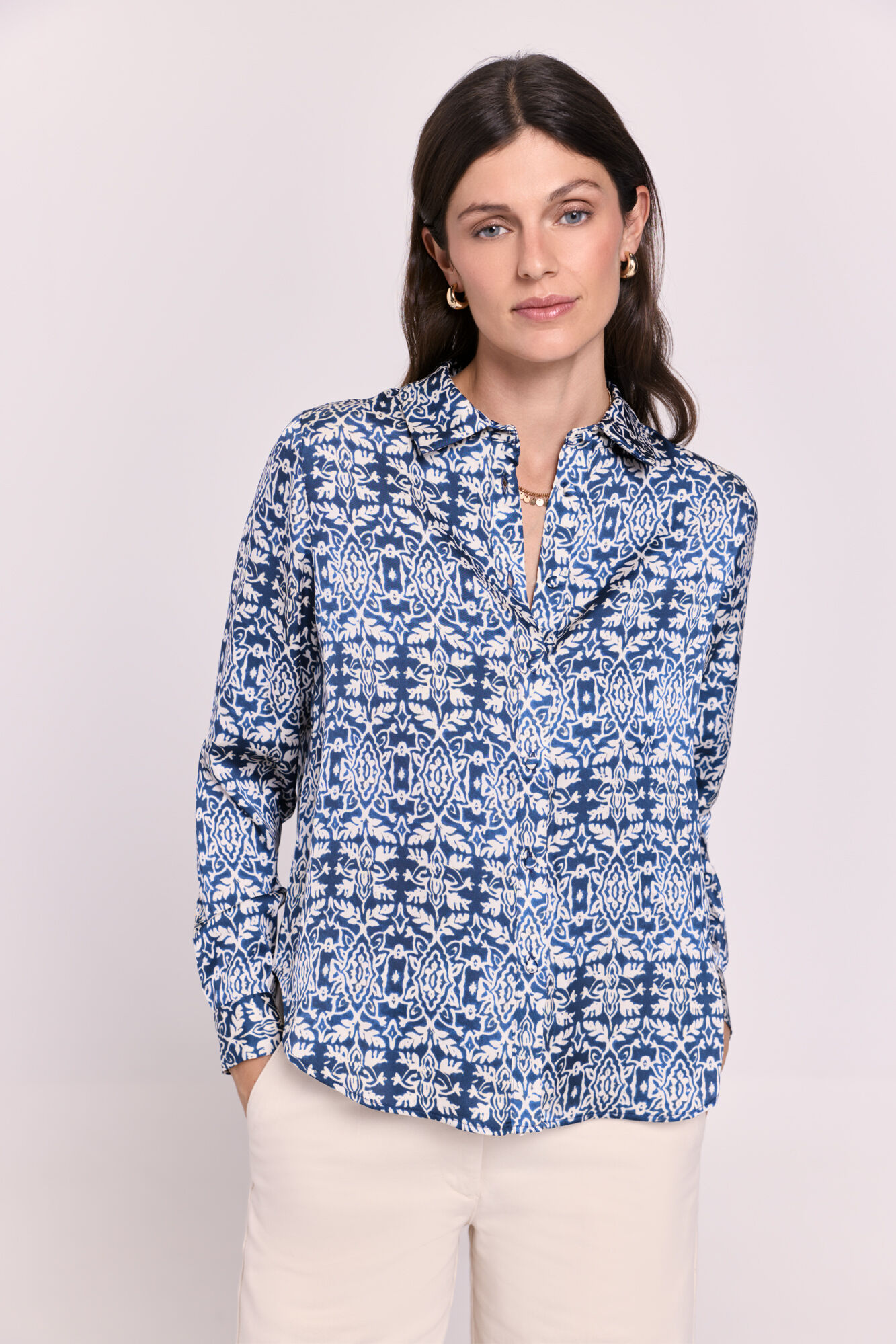 Milano Camisa estampada cuello camisero