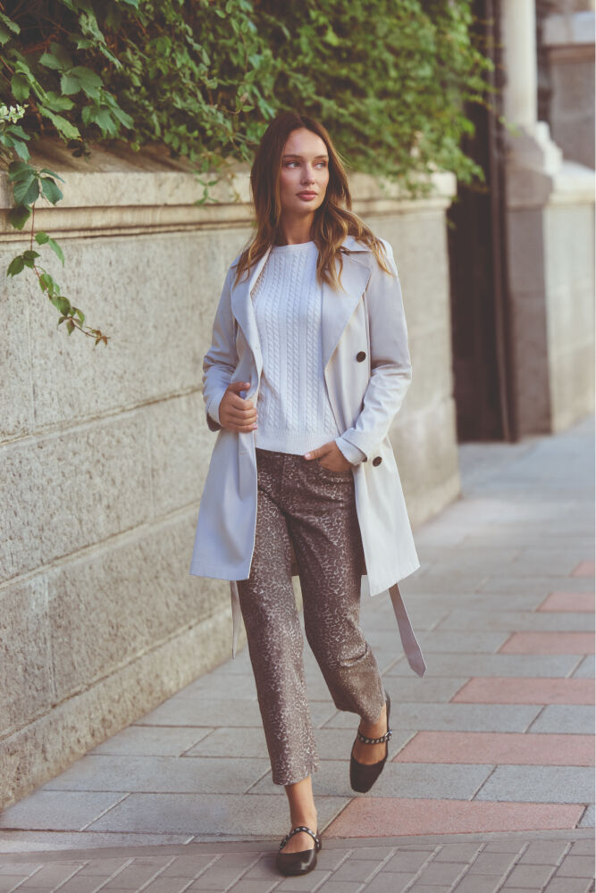 Milano Pantal&oacute;n 5 bolsillos leopardo