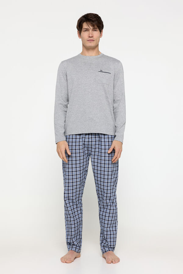 Milano Pijama largo de algod&oacute;n Gris Oscuro