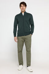 Milano Cardigan de algod&atilde;o com z&iacute;per Verde