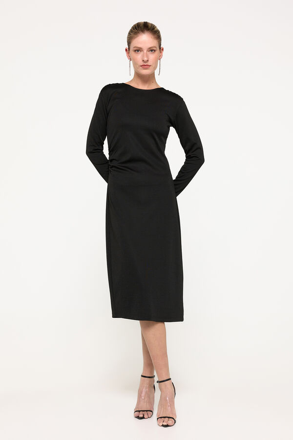 Milano Vestido midi elástico Negro