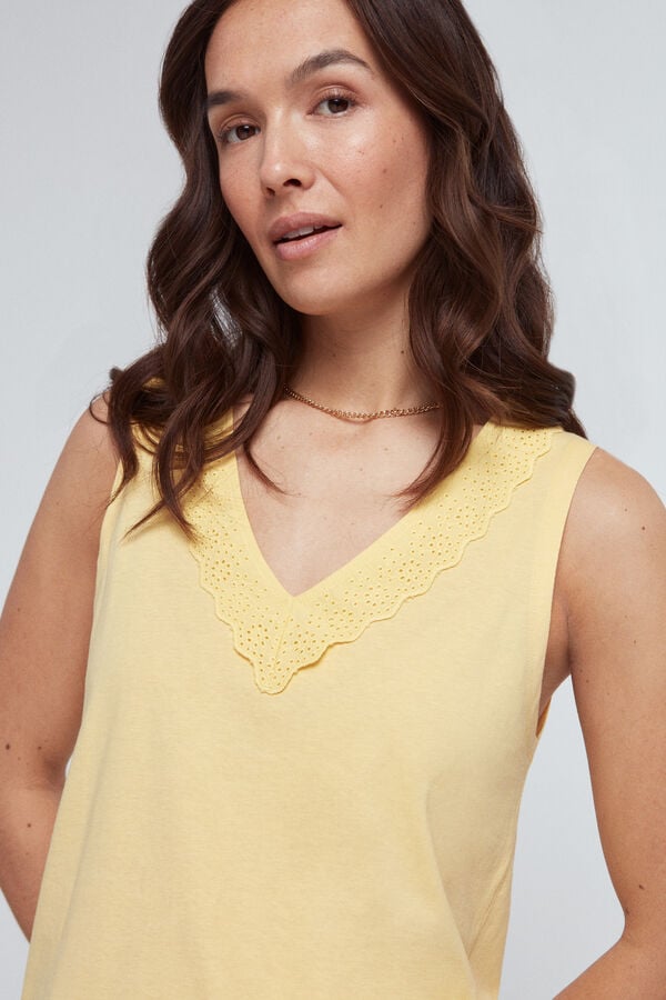 Fifty Outlet Camiseta crochet Amarillo