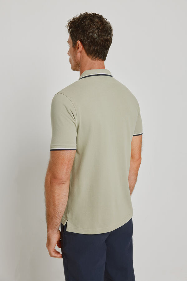 Pedro del Hierro Polo de manga curta C&aacute;qui m&eacute;dio