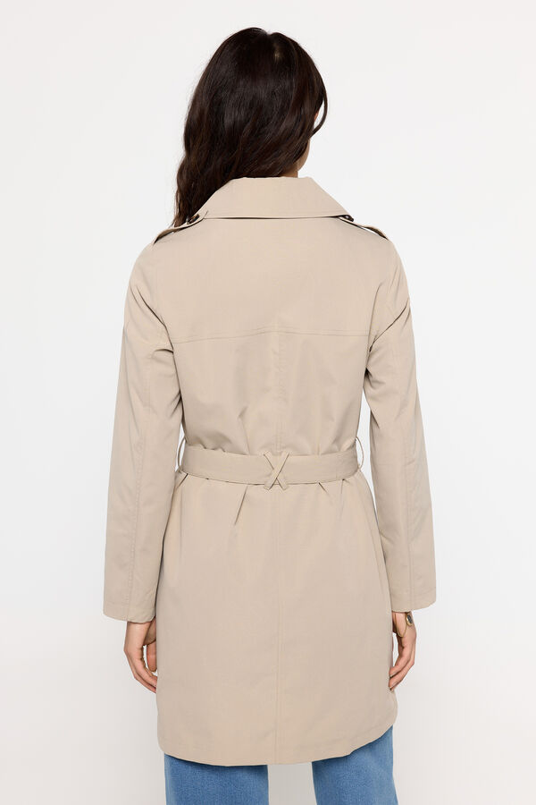 Fifty Outlet Trench coat forrado em camelo Bege