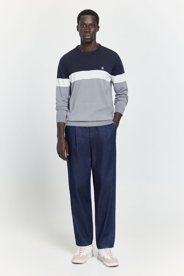 Springfield Jersey fantasía cuello caja Cinza claro