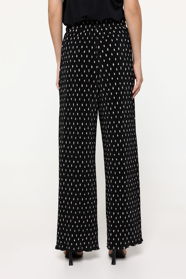 Milano Cal&ccedil;as Plissadas Preto